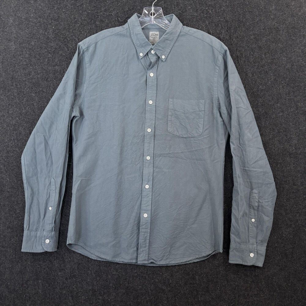 J.Crew Shirt Men's Large Blue Cotton Slim Fit Button Down Pocket Casual Preppy